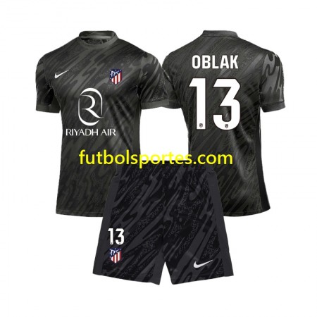 Camiseta Atlético Madrid Jan Oblak 13 Portero Niño Primera Equipación 2024/2025